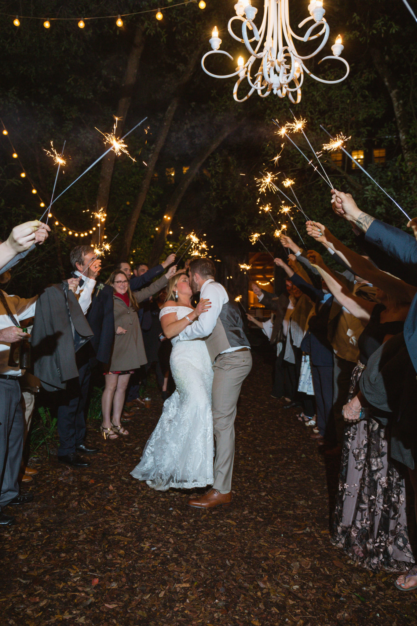 A super-fun sparkler exit for the couple at the end of the night.